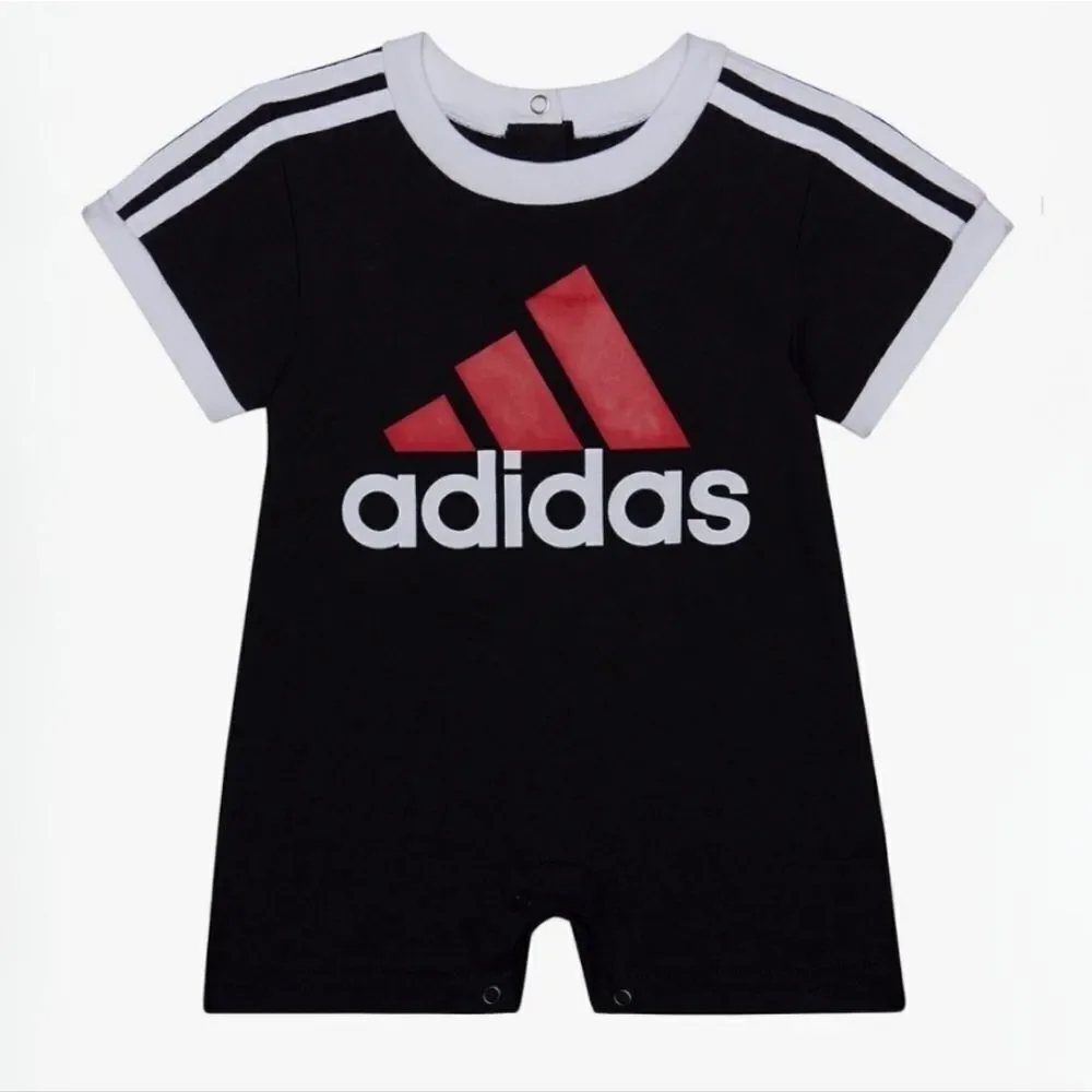 Adidas Black and Red Short Length Baby Romper